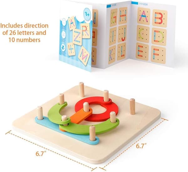 Montessori-puiset kirjaimet ja numerot rakennusleikkisetti Presc