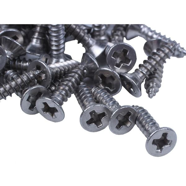 100X Stainless Steel Self-Drilling Flat Head Screws 12X3 Mm Silver