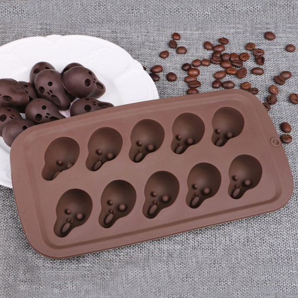 Halloween Skull Silicone Stencils Multipurpose DIY Chocolate Ice Fat Molds Practical Kitchen Baking Tools Coffee Coffee