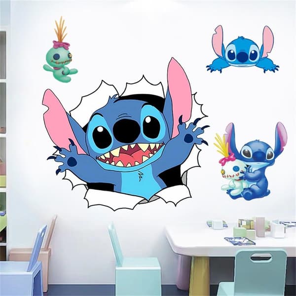 Lilo ja Stitch Seinätarrat Lapset Sarjakuva Seinätaide Stitch Seinä