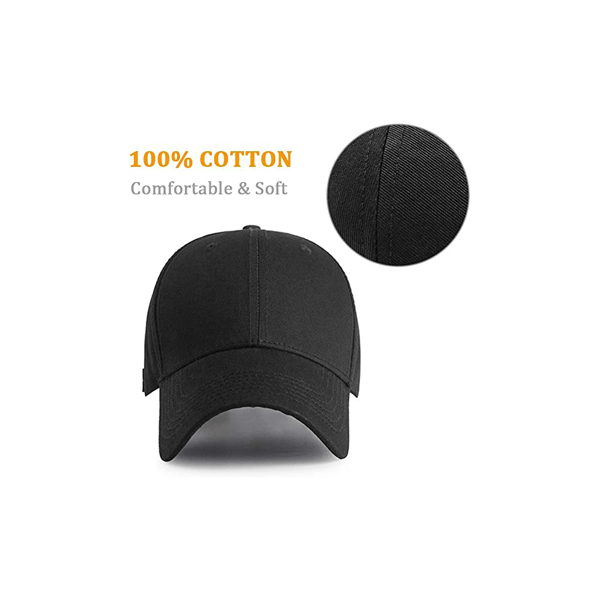 Sort - Baseballkasket Klassisk 6-panel sportskasket justerbar til m