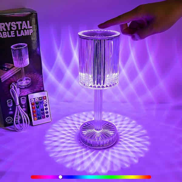 16 Color Changing RGB Touch Lamp, Acrylic Table Lamp with Remote Control