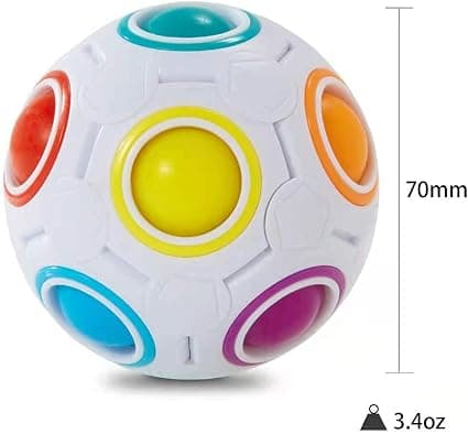 Regnbueball Dekompresjons Spinner (Hvit), Puslespill Morsom Dekompresjons Magisk Ball