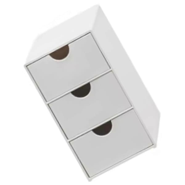 Desktop Organizer with 3 Drawers Multifunctional Dustproof Stackable Office Supplies Organizer