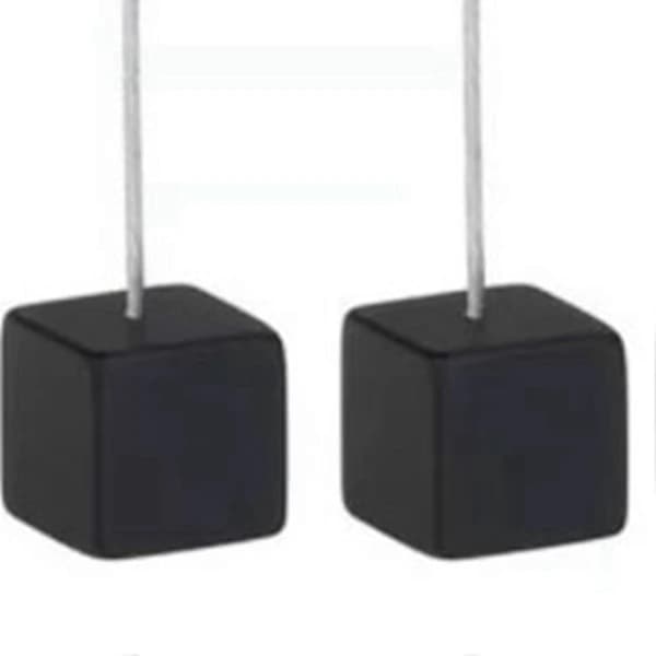 12-pack Wooden Card Holders with Memo Clips, Decorative Table Number Holders for Desk and Bedside Table Decoration, Black Cube Base