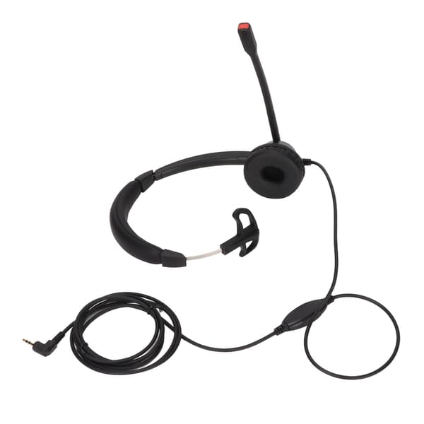 2,5 mm Business Headset Støjreducerende Monaural Traffic Headset til enheder med 2,5 mm hovedtelefonstik Sort