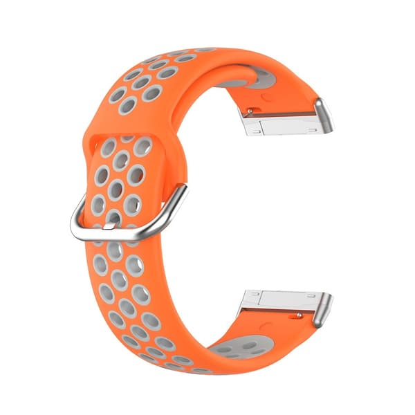 Silikone Træningsarmbånd Armbånd Versa 3/Fitbit Sense - Orange/Grå Orange/Grå Orange/Grå Orange/Grå Orange/Grå Orange/Grå