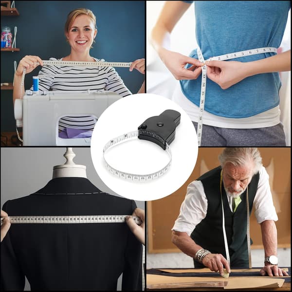 Kroppsmålebånd 150 cm 60 tommer, ergonomisk, mykt midjemål