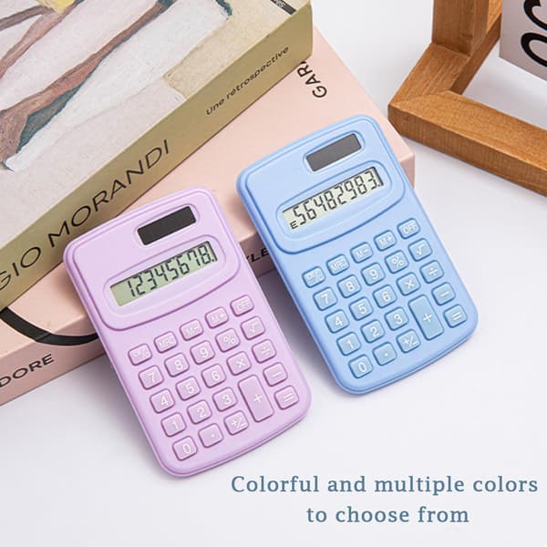Pocket Calculator, 8-Digit Basic Desktop Calculator, Battery Powered Standard Function Calculator for Office, Home
