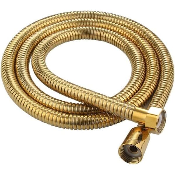 Udskiftningsbruseslange Guld Rustfrit Stål & Antik Messing - 1,5m