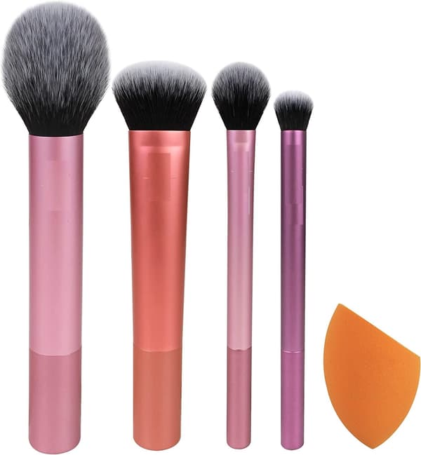 Sett med 5 - Svamp, Ansikt, Rouge, Setting og Crease-børster