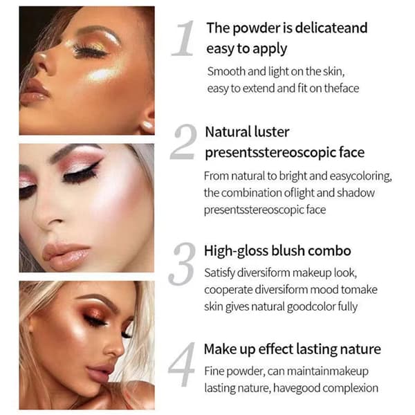 Professional Face Highlighter Makeup Face Powder Waterproof Pigment Powder Palette
