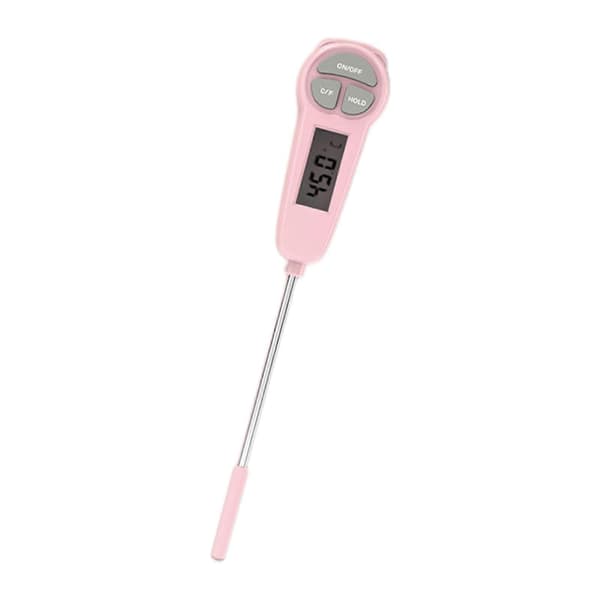 Matlagningstermometer Digital Termometer Matkvalitets Rustfri Sonde Matlaging Grilling Olje Væsketermometer Rosa Pink