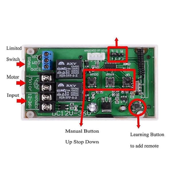 Manuel motorstyring med endestopkontakt til 12V 24V 36V