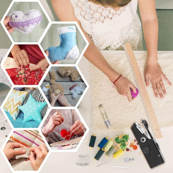 DIY-ompelukone (musta), mini kannettava ompelukone Rec-toiminnolla