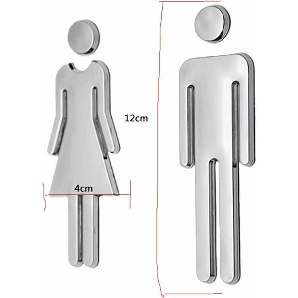 2 sarjaa wc-kylttejä, itseliimautuvat wc-kyltit, wc-tarrat, wc-kyltit naisille ja miehille
