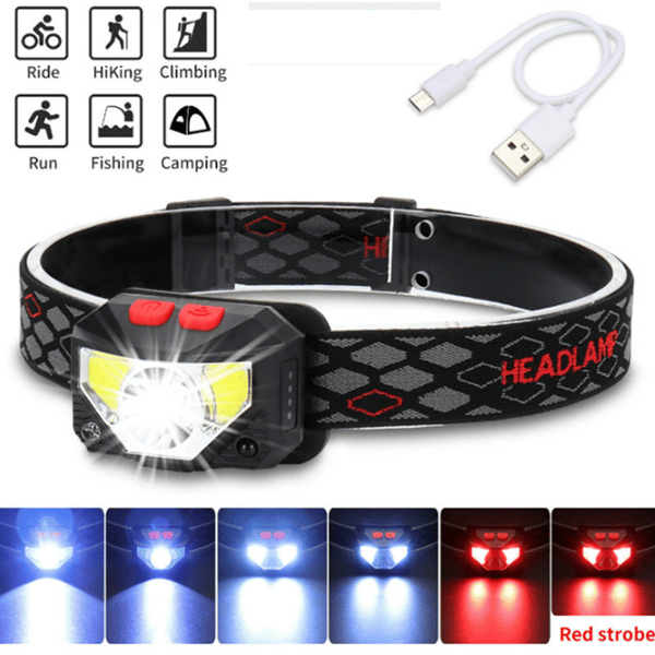 LED-induktio-punainen kalastusotsalamppu Mini USB sisäänrakennettu akku