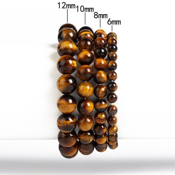 2-delt armbånd i tigerøye, 8 mm + 12 mm, edelstensperle, energi