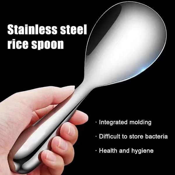 Thickened Stainless Steel Rice Spoon, Non-stick Rice Spoon with Long Handle (as shown)