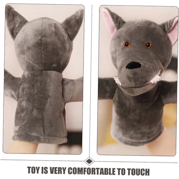 Cartoon Wolf Plush Hand Puppet, Interactive Animal Puppet for Storytelling and for Adults, Creative Role Play and Educational Toy