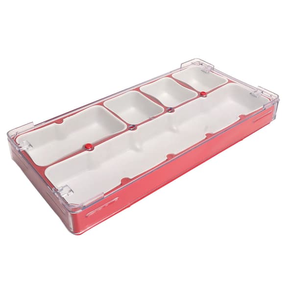 Watch Parts Storage Box, Stackable, Soft Rubber Lined, Watch Screw Storage Container, Red, for Necklaces