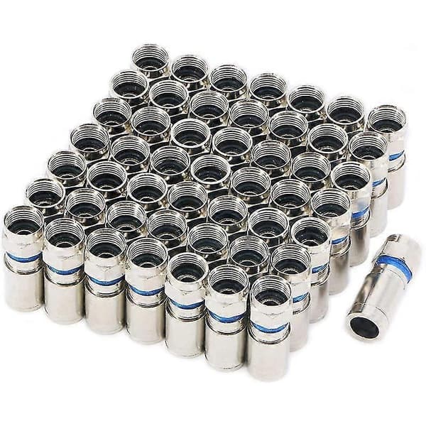 RG6 F-connector Coax Coaxial Adapter Plug For Cable TV (50-pack)