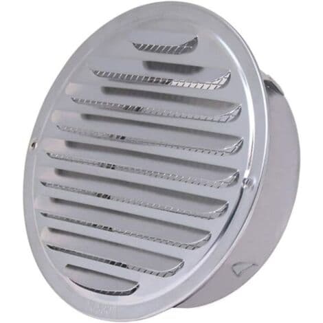 Ventilationsgitter i rustfrit stål, fortykket ventilationshætte, vægmonteret, til badeværelse, køkkenventilatorer og luftventiler (200 mm)