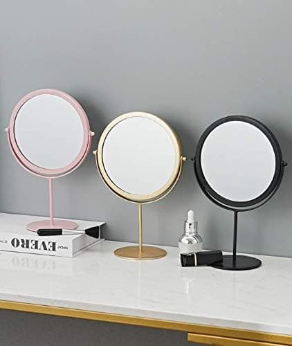 Makeupspejl, roterende metalspejl, fritstående, justerbart