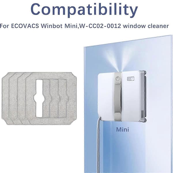 Washable Cleaning Cloths for ECOVACS Winbot Mini, W-CC02-0012 Replacement Pad, Cleaning Robot
