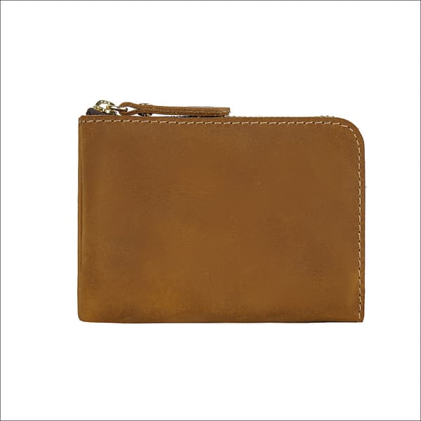 (Sort) Læderkortlomme Tegnebog, Slim Zip Wallet (Max. 12 kort)