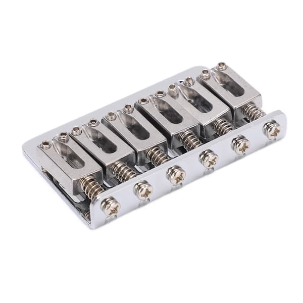 Guitar Bridge 6 Strings Top-Loading Design Adjustable Electric Instrument Replacement Parts Silver for M00877