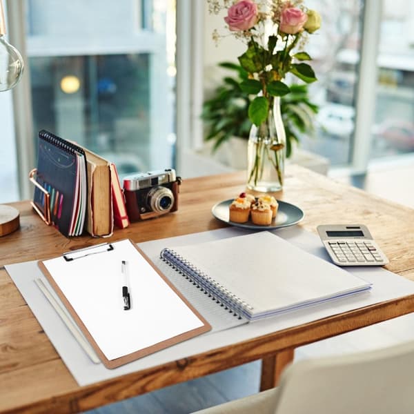 A4 Clipboard, 4-pack Wood Hardboard Office Clipboard with Low Profile Clip