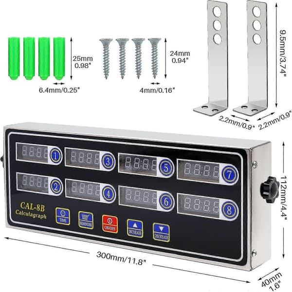 Kjøkkentimer for kommersiell bruk - 8-kanals digital timer for matlaging og frityrpåminnelse