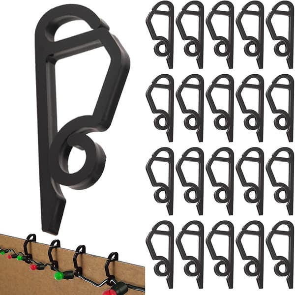 120-pack Christmas Light Clips Outdoor - Weatherproof Christmas Light Hangers Gutter Hooks for Chris