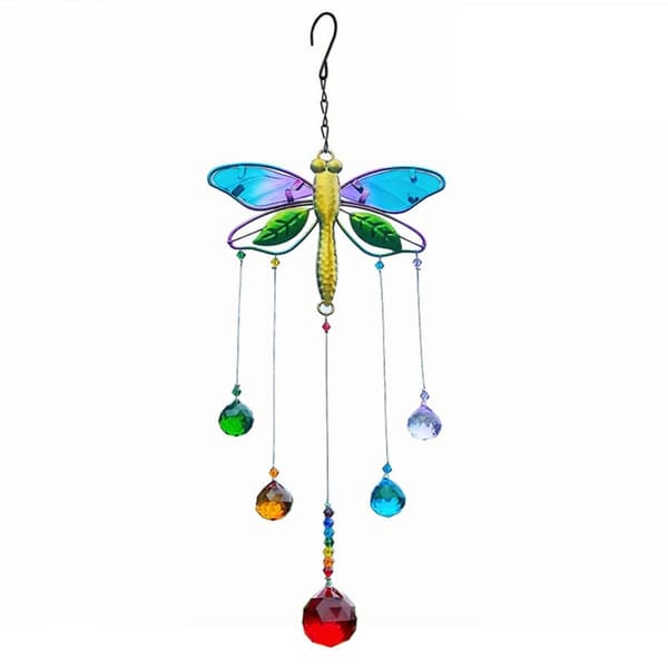 Farget Dragonfly Suncatcher Vinduhengende Prisma for