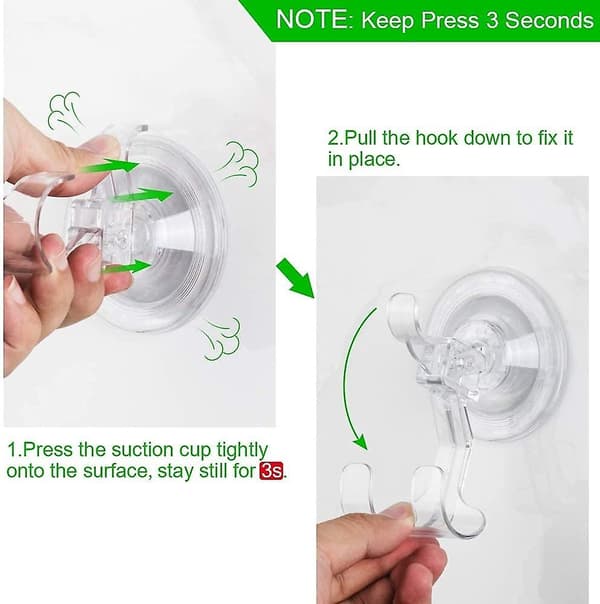 Shower Suction Cup Hook, 4 Pcs Razor Holder Internal Shower Removable Reusable Wall Mount Bathroom Waterproof Strong Suction Cup Hook for Towel Bathrobe