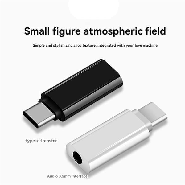 2 stk. Type-C til 3,5 mm Jack-konverter Hovedtelefonlydadapterkabel Type USB C til 3,5 mm Hun Hovedtelefon