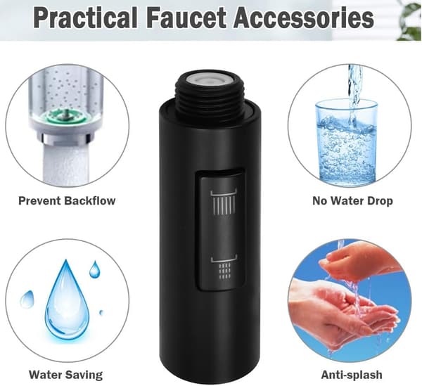 Extendable Spray Faucet 2 Modes Kitchen Spray Faucet Black Extendable Kitchen Spray Plastic Replacement Shower Head Bathroom Shower Head