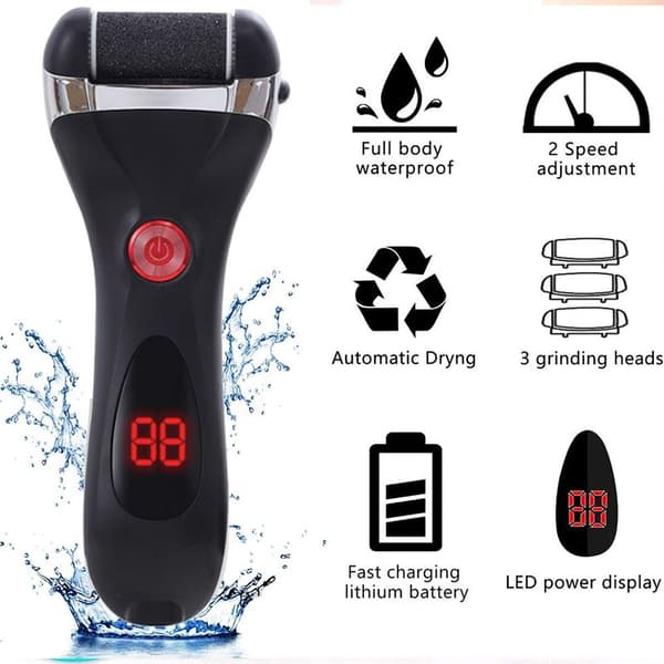 Electric Foot File - Professional Pedicure Tool Black