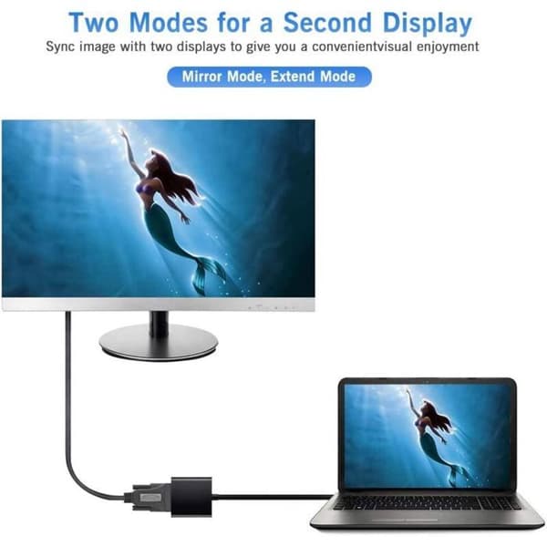 USB 3.0 to VGA Adapter - 1x - Multiple Monitors - External Cable - For Windows 10/8.1/8/7/XP - Video Converter