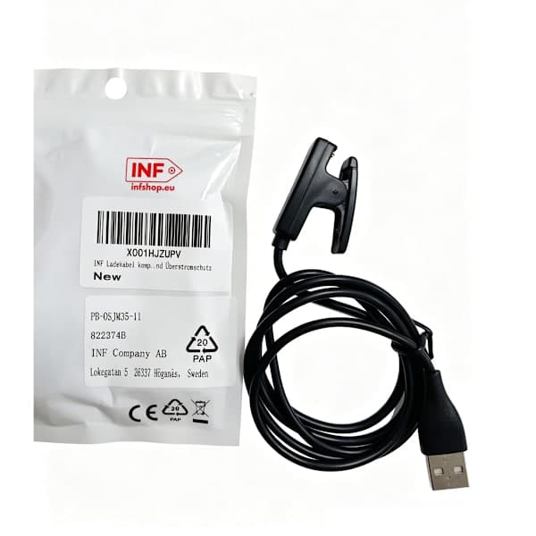 Oplader egnet til Garmin Forerunner 235/735XT/630/645/230/Vivomove HR/Approach S20