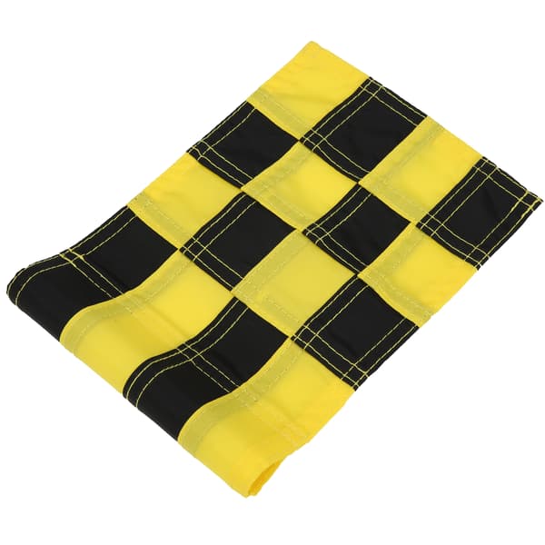 Checkered Garden Practice Golf Hole Pole Cup Flags Golf Putting Green Flags Flagpoles (Black & Yellow)