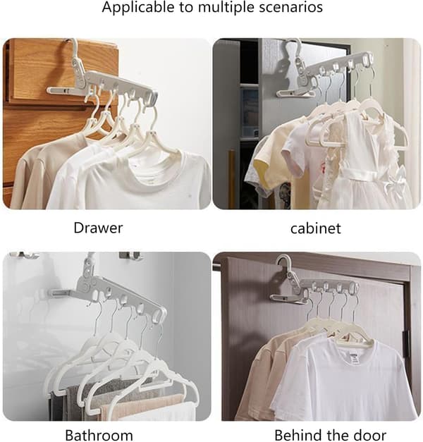 Multifunctional Five-Hole Clothes Hanger Travel Portable Drying Rack Foldable Clothes Holder Suitable for Apartments