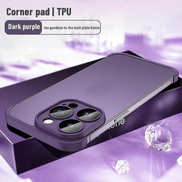 Cover til iPhone 15 14 13 Pro Max 12 Ramløs Stødfanger Glas Linsebeskyttelse