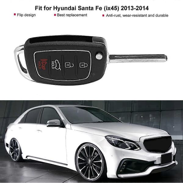 Sammenleggbart 4-knapps fjernnøkkeletui passer til Hyundai Santa Fe (ix45) 2013-2014