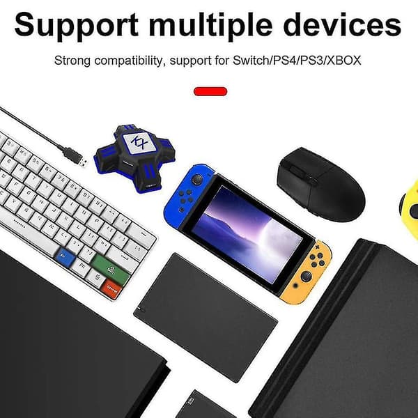 Støtte til Ns/ Ps5/ Ps4 / Ps3 / X-serien, tastatur- og museadapter
