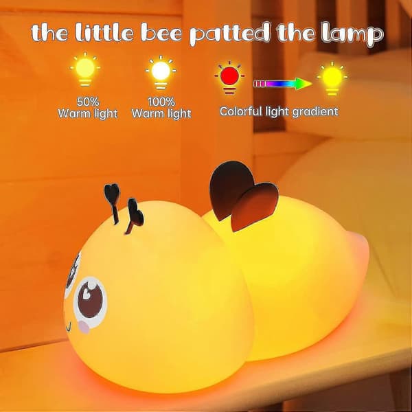 Natlamper, LED-natlamper, Kawai Bee Natlamper, Justerbar Touch USB