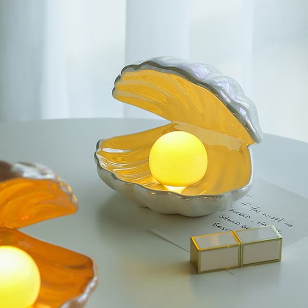 Shell Pearl Light LED Aksentlampe Bærbar Nattlampe - Dontodent Rosa