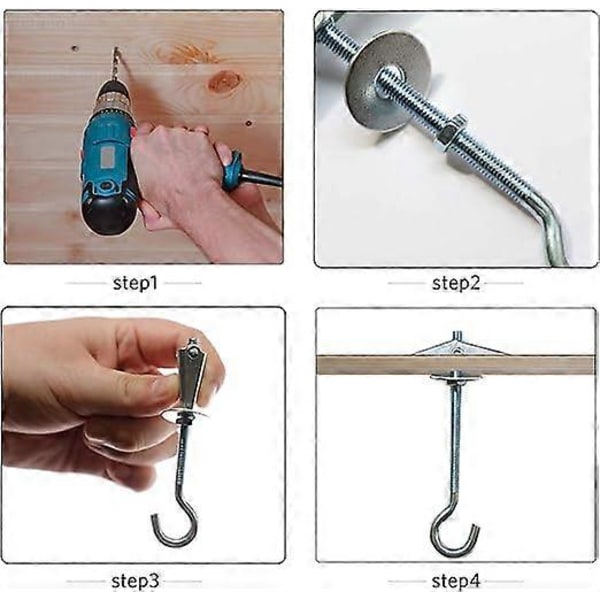Ceiling Hooks 12-pack Spring Toggle Wing Bolts Wall Mount Ceiling Hooks Heavy Duty Hooks
