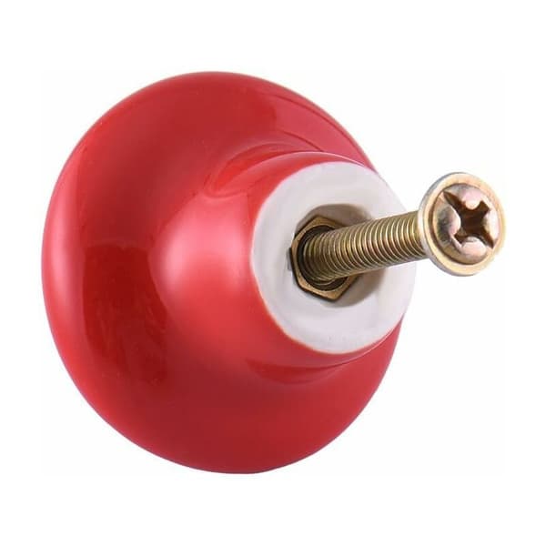 Red Ceramic Drawer Handles and Knobs Furniture Handle Door Knob for Children's Room 10-pack (Comes with Screws)